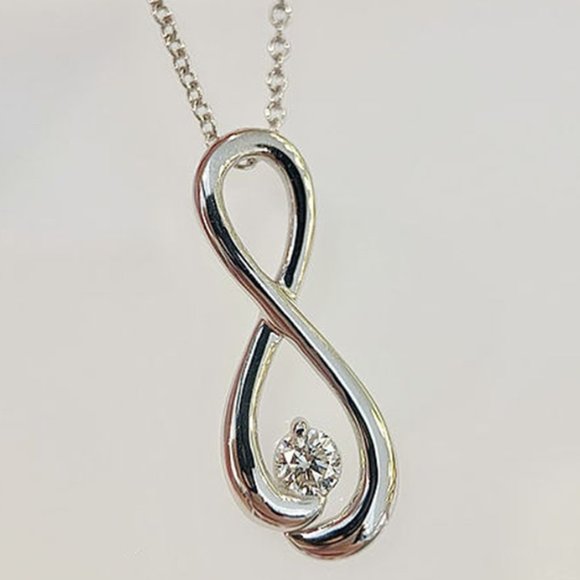 "Round Cut diamond Eternal Infinity Wedding Choker Necklace, GPMB1567 - Picture 3 of 6